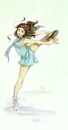 Фигуристка акварель