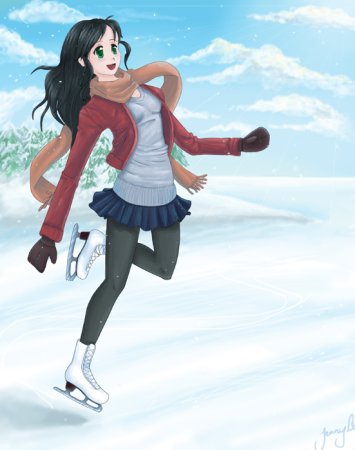 Девушка на коньках арт