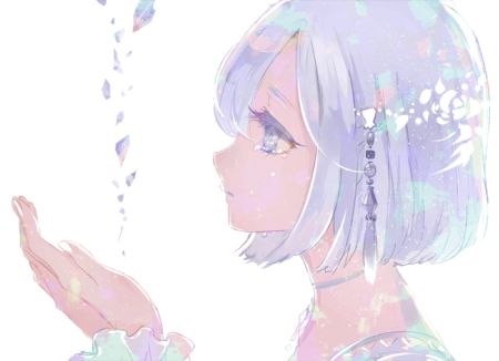 Аниме девушка пастельные тона
