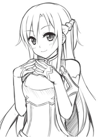 Асуна Юки черно белый