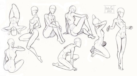 Сидячие позы для рисования