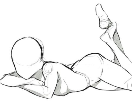 Лежачие позы для рисования