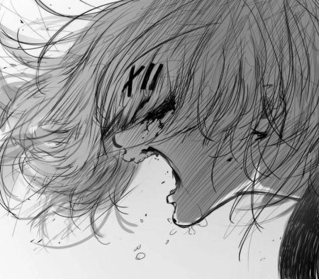 Yuno Gasai черно белая