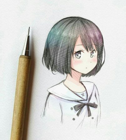 Аниме арты карандашом в миниатюре