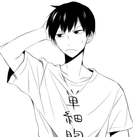 Кагеяма волейбол чёрно белый