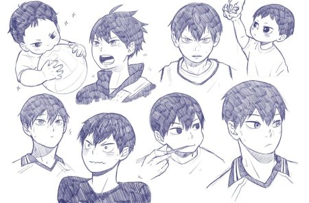 Кагеяма Тобио раскраска