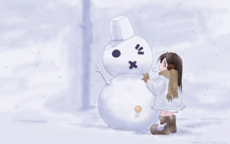 Снеговик в стиле аниме