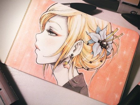 Инстаграм аниме арты маркерами