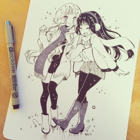 Скетчбук зарисовки аниме