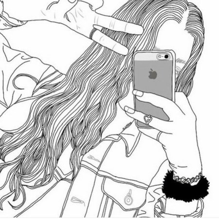 Раскраски девочки с айфонами