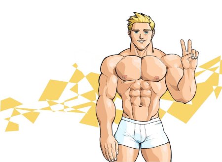Голые мультяшные качки