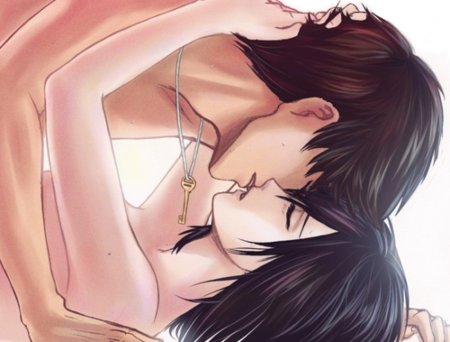 Эрен и Микаса поцелуй