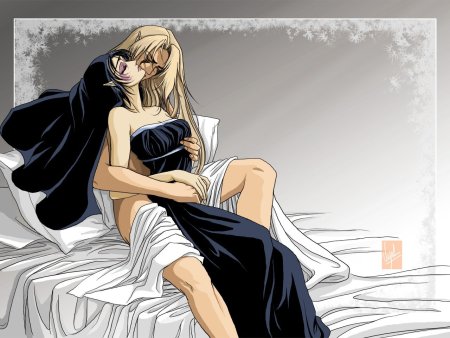 Аниме романтика в постели