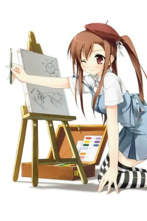 Аниме девочка художница