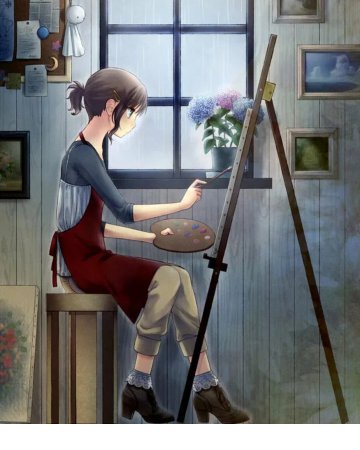 Аниме девочка художница