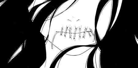 Аниме парень с зашитым ртом