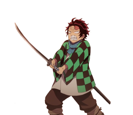 Танжиро в полный рост клинок