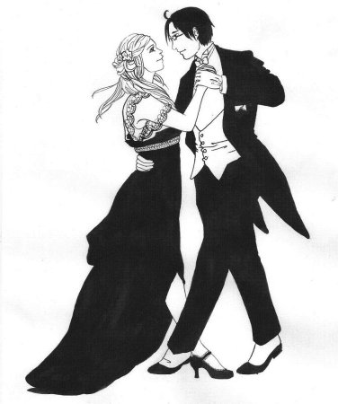 Парень и девушка танцуют вальс