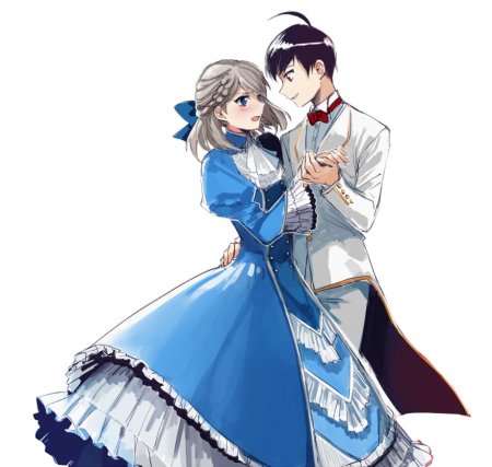 Аниме парень и девушка танцуют