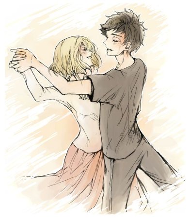 Аниме пара танцует