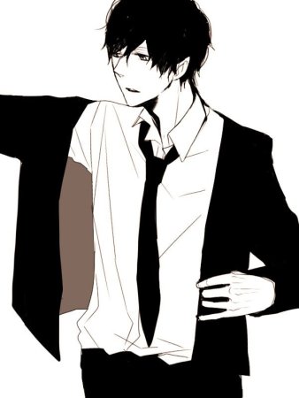 Аниме парень в костюме