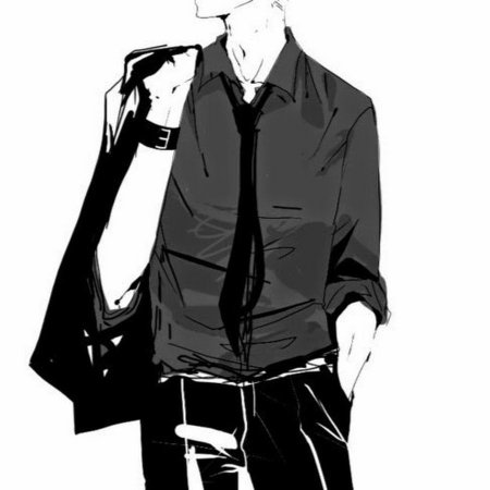 Аниме парень в костюме