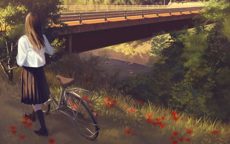 Пейзаж с девушкой