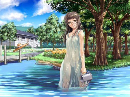 Аниме девушка природа