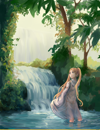 Аниме девушка природа