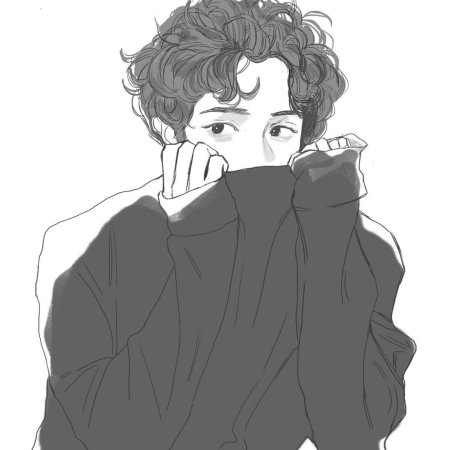 Кудрявый парень арт