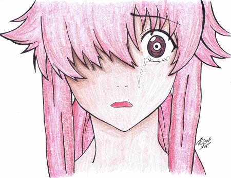 Yuno Gasai черно белая