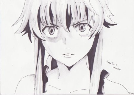 Аниме черно белые юно Гасай