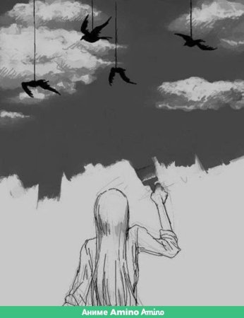 Суицид чёрно белый арт