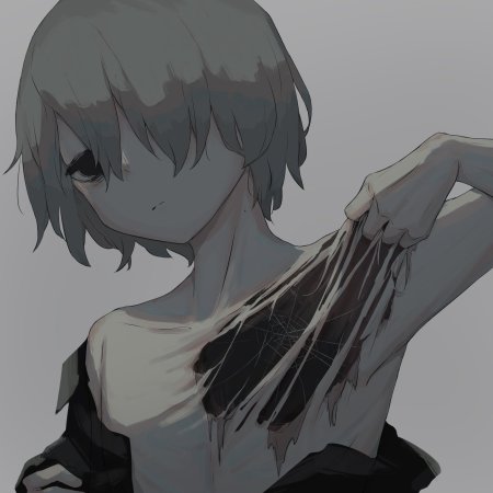 Девушка с пакетом на голове аниме