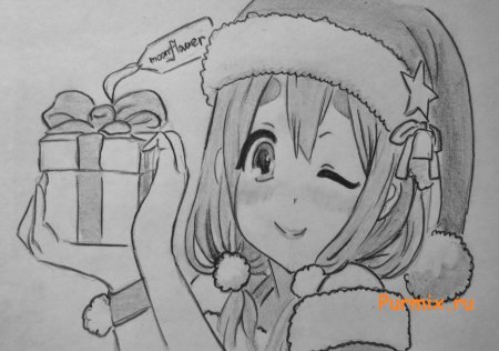 Новогодние аниме для срисовки