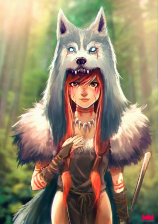 Фурри волчица Шаманка