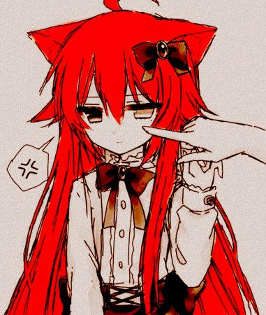 Аниме девушки неко с красными волосами