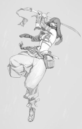 Аниме девушка ниндзя с красными волосами