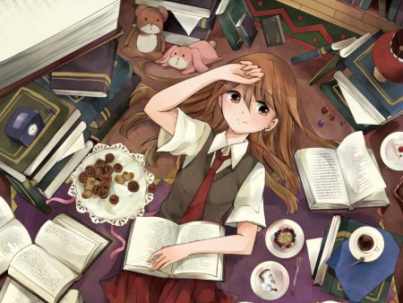 Аниме девушка учеба