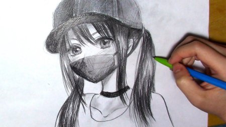 Аниме девушки карандашом