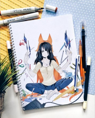 Обложка для скетчбука аниме