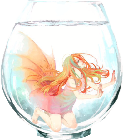 Аниме Русалка в аквариуме