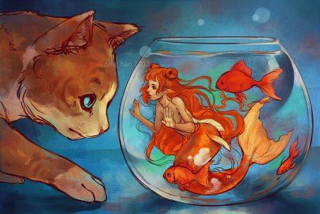 Рыбка в аквариуме арт