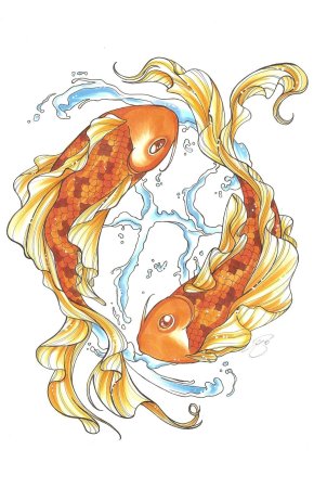 Рыбки золотые стилизованные