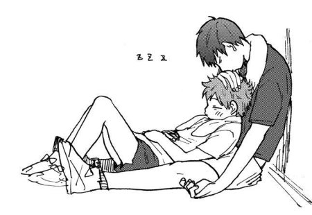 Кагеяма и Хината черно белое