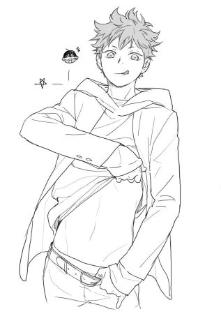 Хината шоё черно белый