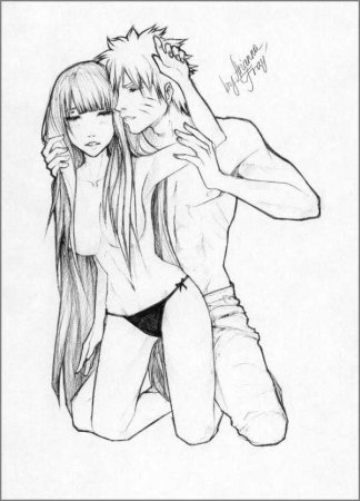 Наруто и Хината для срисовки