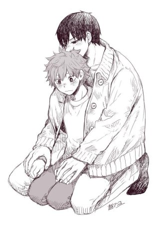 Хината и Кагеяма чёрно белые