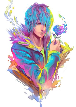 Аниме парни с разноцветными волосами