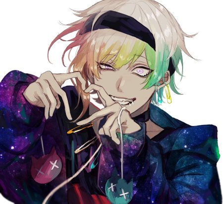 Парень с радужными волосами